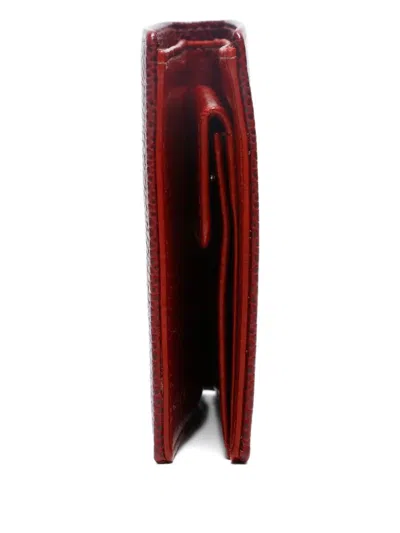 Pre-owned Chanel 2000-2002 Interlocking Cc Wallet In Red