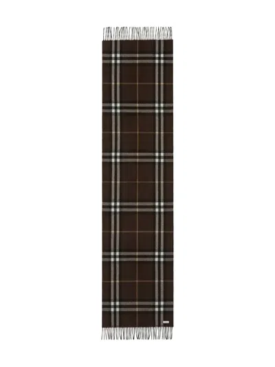 Burberry Equestrian-knight Check Scarf In Black