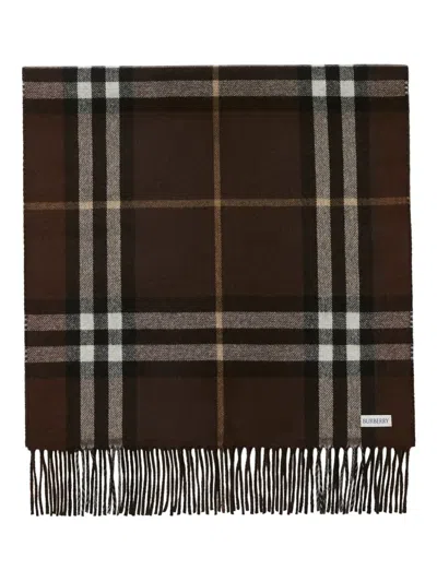 Burberry Equestrian-knight Check Scarf In Black