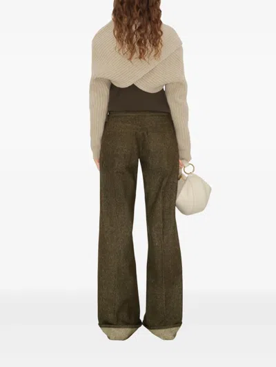 Burberry Ribbed-knit Scarf Top In Neutral