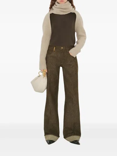 Burberry Ribbed-knit Scarf Top In Neutral
