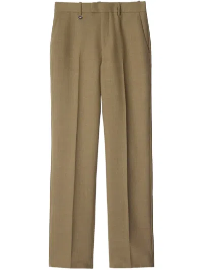 Burberry Wool Tailored Trousers In Brown