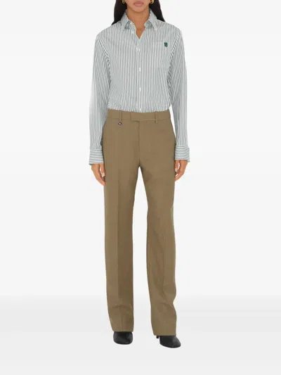 Burberry Wool Tailored Trousers In Brown