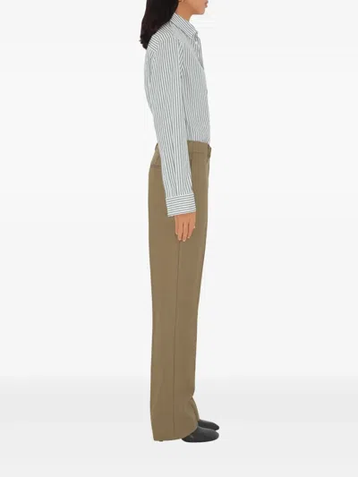 Burberry Wool Tailored Trousers In Brown