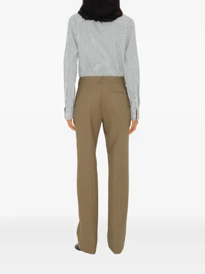Burberry Wool Tailored Trousers In Brown