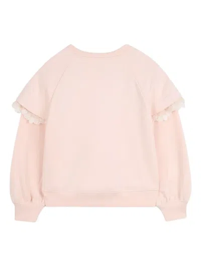 Chloé Ruffled Sweatshirt In Pink