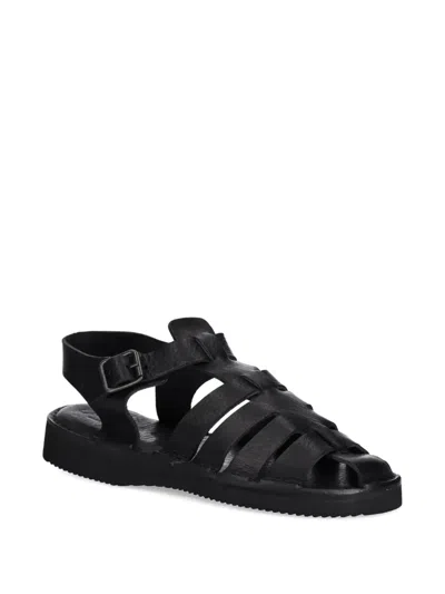 Fracap D038 Strappy Leather Sandals In Black