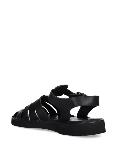 Fracap D038 Strappy Leather Sandals In Black
