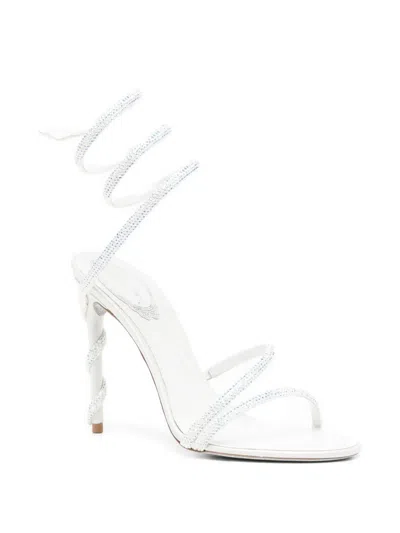 René Caovilla 120mm Spiral-embellished Sandals In White