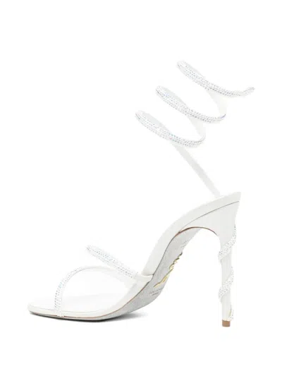 René Caovilla 120mm Spiral-embellished Sandals In White