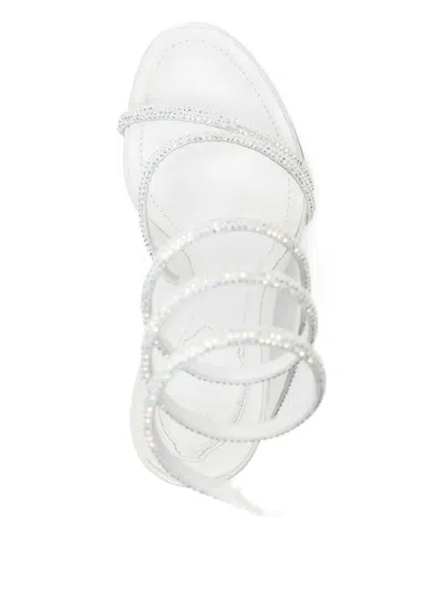 René Caovilla 120mm Spiral-embellished Sandals In White