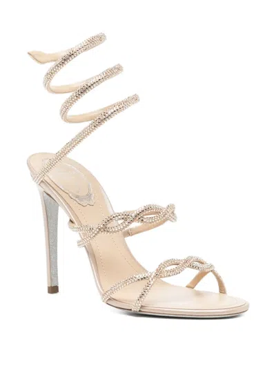 René Caovilla Flat Sandals Rene Caovilla Woman Color Beige In Neutral
