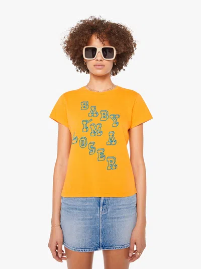 Mother The Lil Goodie Goodie Baby I'm A Loser T-shirt In Orange - Size X-small