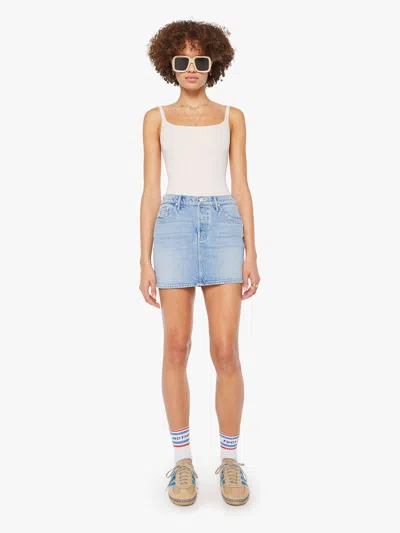Mother The Vagabond Mini Skirt Magic School Bus In Light Blue - Size 25