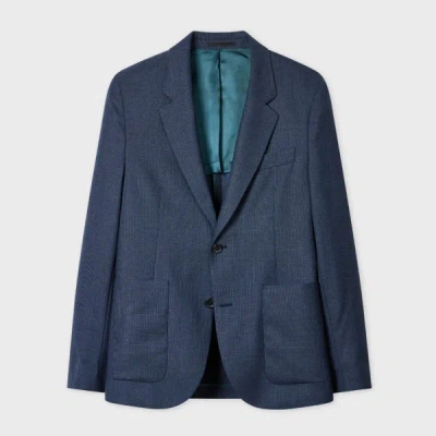 Ps By Paul Smith Dark Navy Wool And Cotton-blend Blazer Blue In Blue