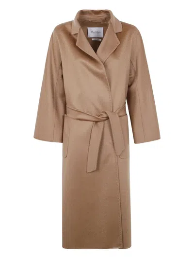 Max Mara Belted Cashmere Coat In Brown