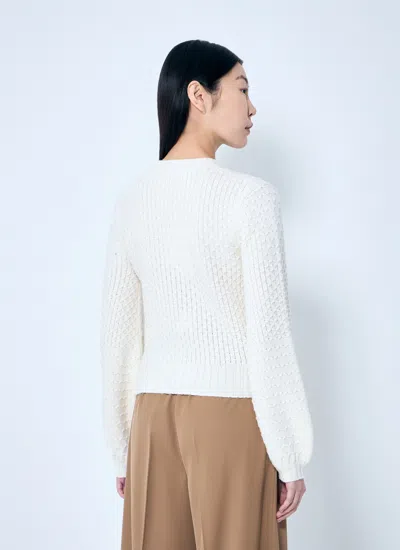 Max Mara Women Wool And Cashmere Decorative-stitch Sweater In Neutral
