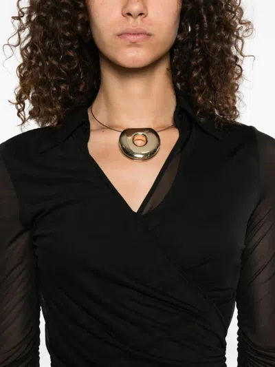 Max Mara Mesh-sleeve Blouse
