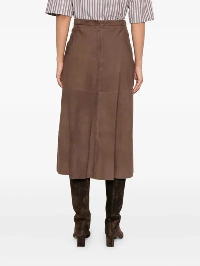 Max Mara Women `maxmara S` Leather Skirt