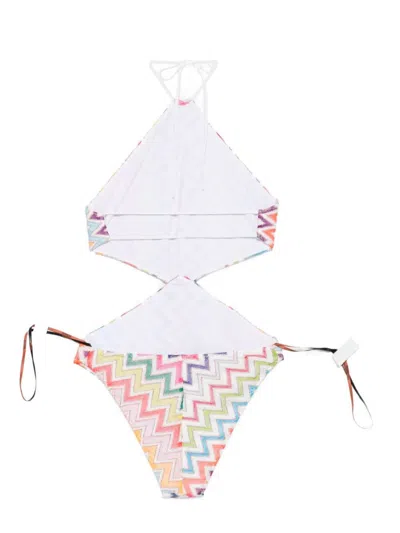 Missoni Zigzag Pattern One-piece Swimsuit In Multi