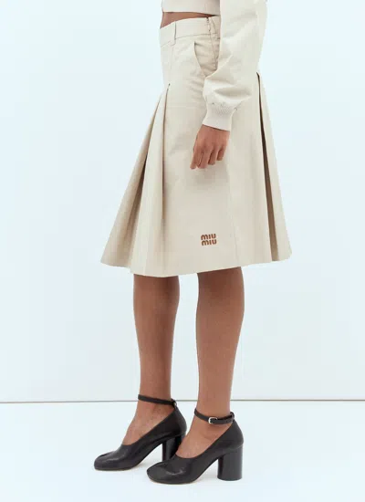 Miu Miu Women Pleated Midi Skirt