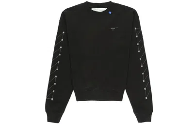 Off-white Bian Boxian Same Style Logo Sweater In Black