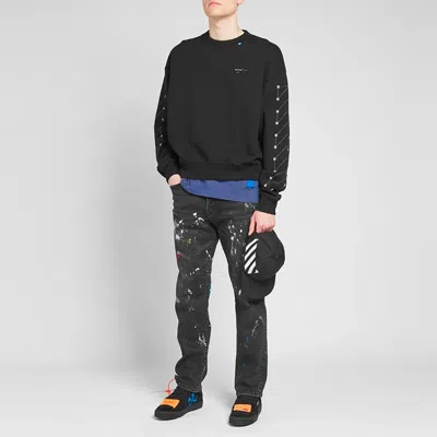 Off-white Bian Boxian Same Style Logo Sweater In Black