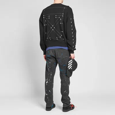 Off-white Bian Boxian Same Style Logo Sweater In Black