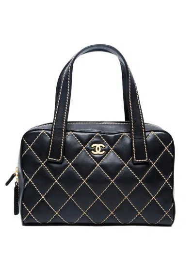 Pre-owned Chanel 2004-2005 Wilde Stitch Handbag In Black