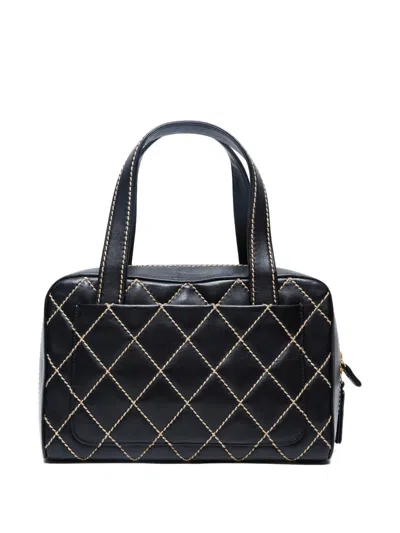Pre-owned Chanel 2004-2005 Wilde Stitch Handbag In Black