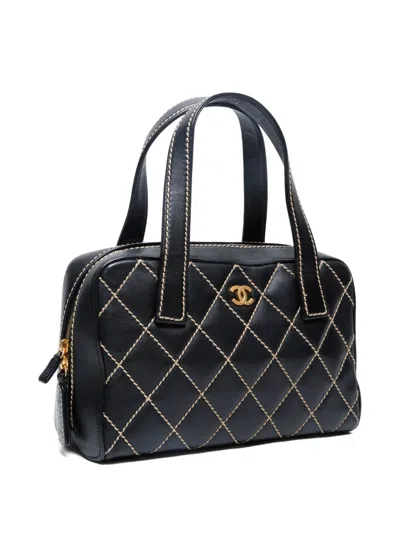 Pre-owned Chanel 2004-2005 Wilde Stitch Handbag In Black