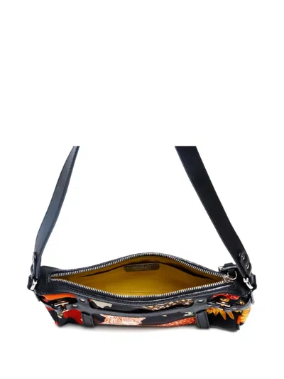 Pre-owned Ferragamo 1990-2010 Graphic-print Shoulder Bag In Black