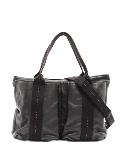 Pre-owned Hermes 2000 Caravan Horizontal Handbag In Black