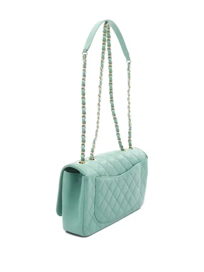 Pre-owned Chanel 2016-2017 Small Interlocking Cc Shoulder Bag In Green