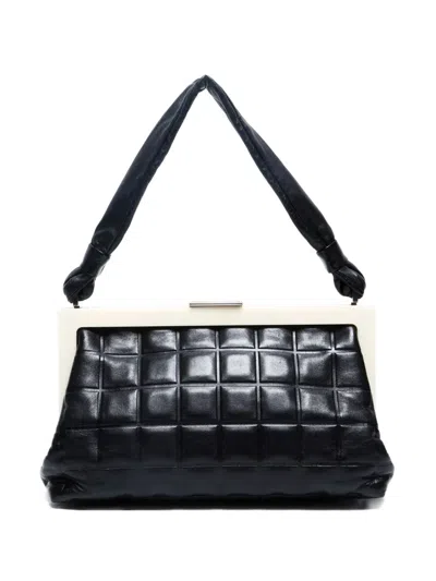 Pre-owned Chanel 2002 Choco Bar Quilted Lambskin Shoulder Bag