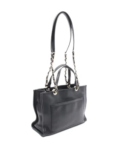 Pre-owned Chanel 2021 Coco Mark Chain Shoulder Bag In Black