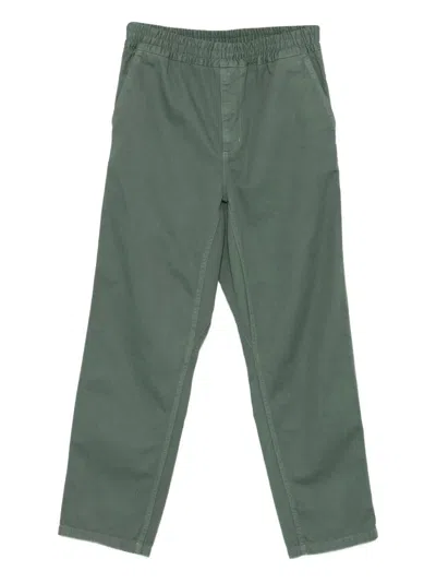 Carhartt Flint Trousers Elasticated Waistband In Green