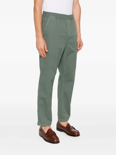 Carhartt Flint Trousers Elasticated Waistband In Green