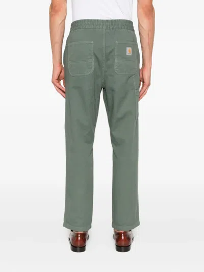 Carhartt Flint Trousers Elasticated Waistband In Green