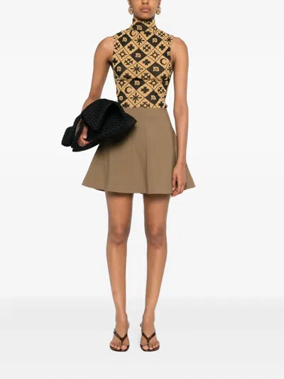 Nanushka Geometric-pattern Sleeveless Top In Neutral