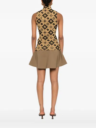 Nanushka Geometric-pattern Sleeveless Top In Neutral
