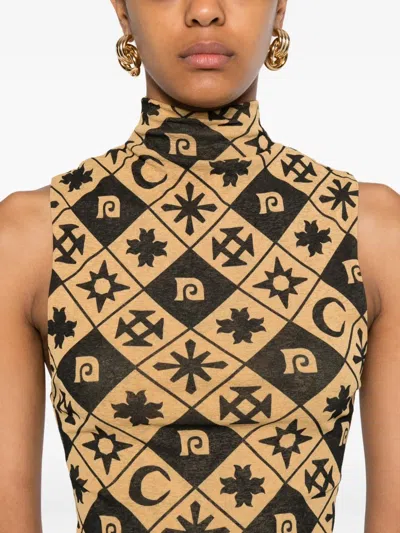 Nanushka Geometric-pattern Sleeveless Top In Neutral