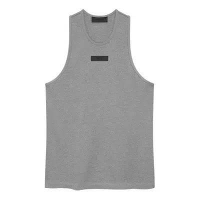Essentials Fear Of God  Tank Top 'dark Heather Oatmeal' In Gray