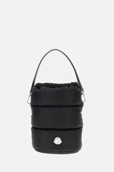 Moncler Caradoc Fabric Bucket Bag With Adjustable Strap In Black