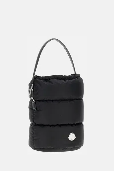 Moncler Caradoc Fabric Bucket Bag With Adjustable Strap In Black