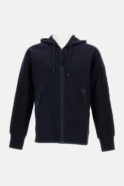 C.p. Company C. P. Company Zip-up Hoodie With Innovative Goggle Design In Blue