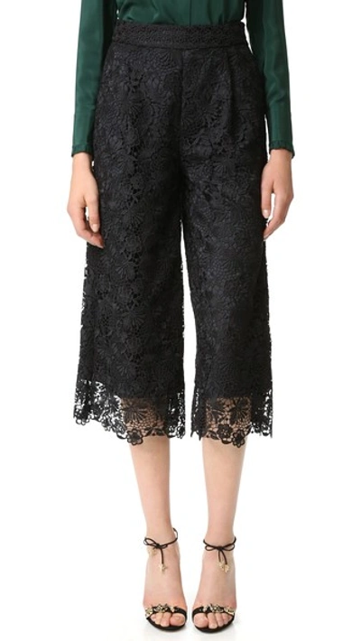 Shop Diane Von Furstenberg Dvf Holly Lace Pants In Черный/черный