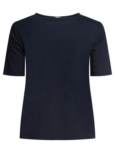 Herno Side Slits Cotton T-shirt Clothing In Blue