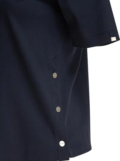 Herno Side Slits Cotton T-shirt Clothing In Blue