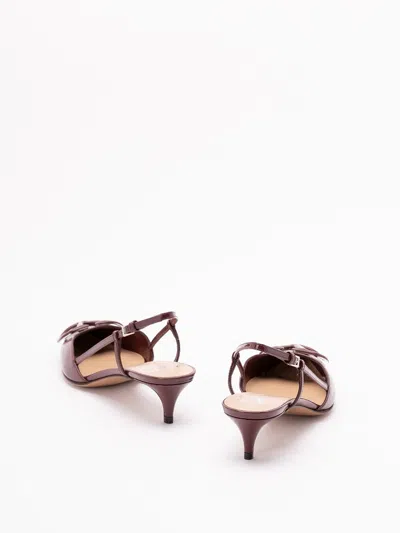 Valentino 40mm Vlogo Slingback Pumps In Burgundy